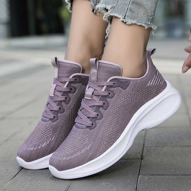 Women's purple flyknit stripe texture casual shoe sneaker 04